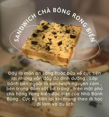 Hình ảnh Sandwich Nguyên Cám Chà Bông Rong Biển 