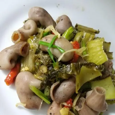 Hình ảnh bao tử cá xào cải chua 