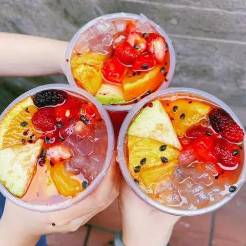 Hình ảnh trà hoa quả nhiệt đới 