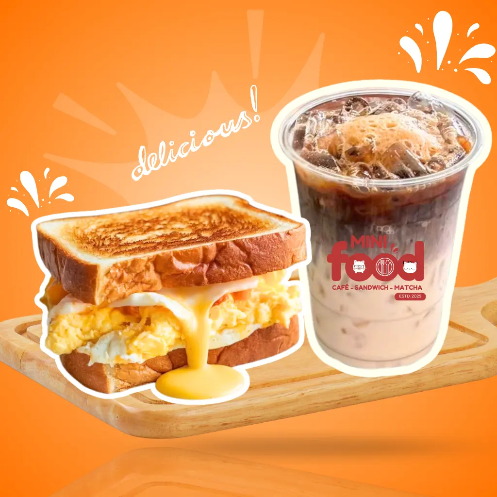 Hình ảnh Set Nhanh Gọn - Sandwich Trứng PM Mozarella + Cf sữa tươi (M)