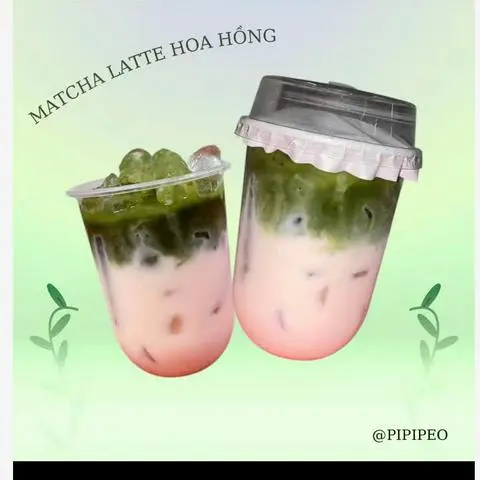 Hình ảnh sữa hồng matcha latte