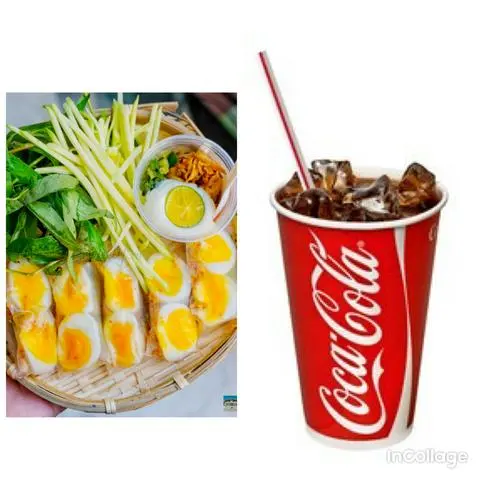 Hình ảnh bánh tránh cuộn trứng lòng đào- tặng 1 ly coca