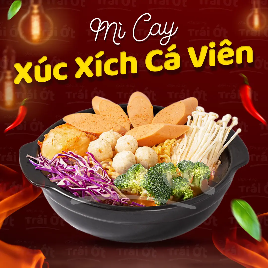Hình ảnh Mì Cay Xúc Xích Cá Viên