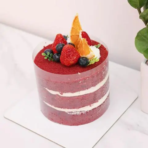 Hình ảnh Bánh Nhung Đỏ (Red Velvet) Mini Trái Cây Tươi - Size 12cm