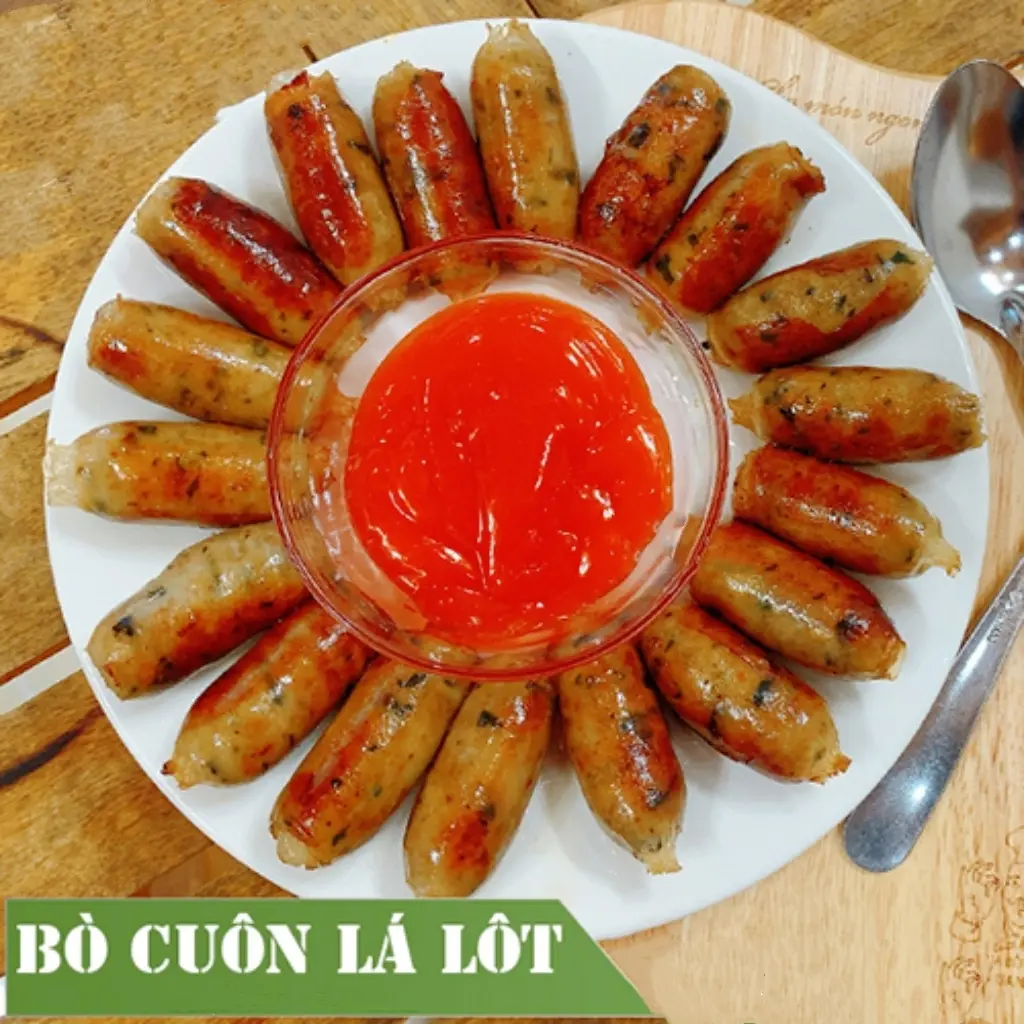 Hình ảnh Bò Lá Lốt Bọc (5 Viên), Chiên Sẵn Kèm (Tương Ớt, Cà)