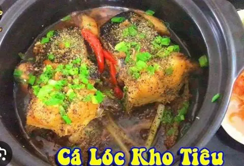 Hình ảnh Cơm Đầu Cá Lóc kho Tiêu 