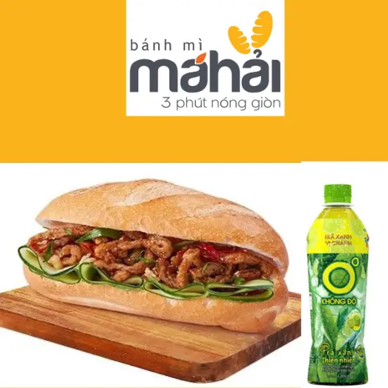 Hình ảnh Combo Bánh Mì Chả Cá +Trà Xanh 0 Độ
