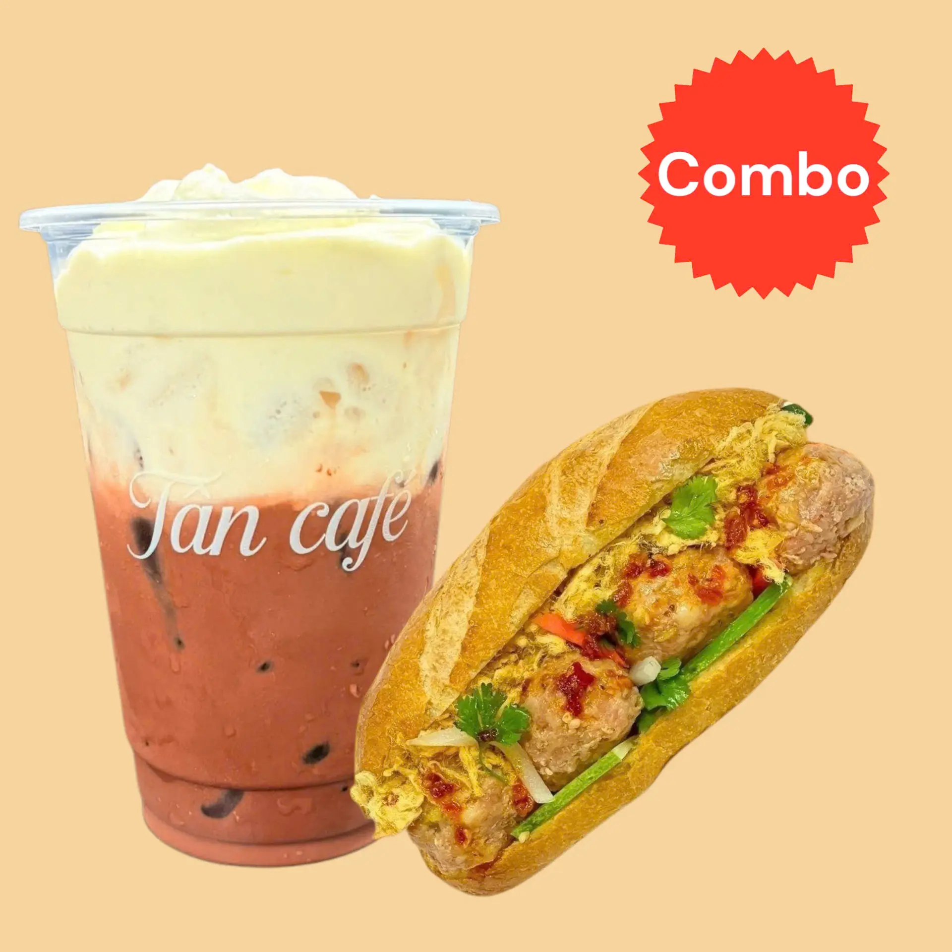 Hình ảnh Combo Bánh Mì Xíu Mại + Cà Phê Muối