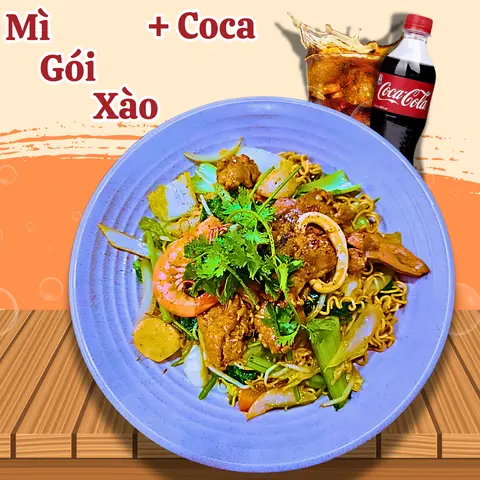 Hình ảnh Mì Gói Xào Thập Cẩm + Coca
