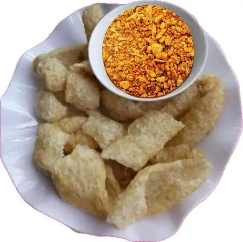 Hình ảnh Da Heo Chấm SỐT MUỐI Bơ Tỏi (Không Bánh Tráng)