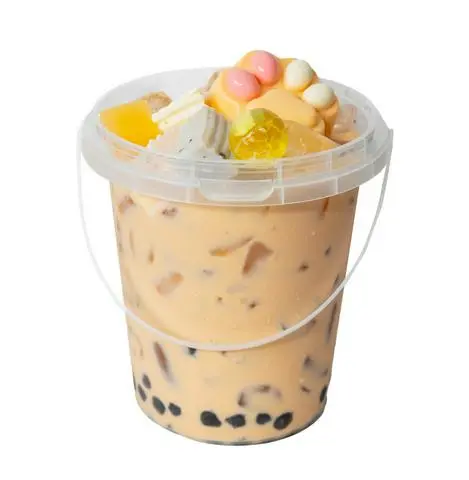 Hình ảnh Trà Sữa Thái Đỏ Xô Full Topping Size 1L