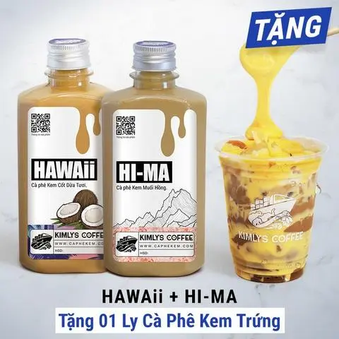 Hình ảnh Combo 2 chai  - kèm 1 ly cà phê kem trứng dẻo