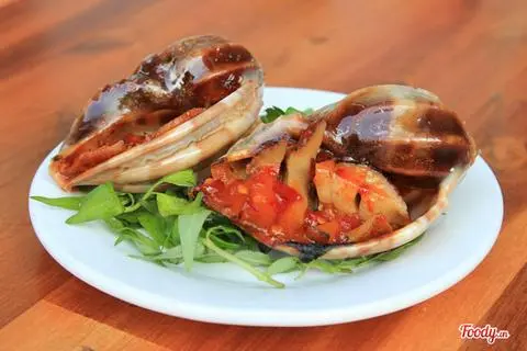 Hình ảnh ốc khế nướng sate