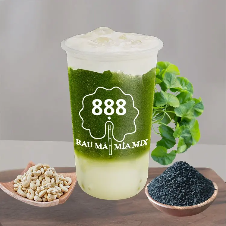 Hình ảnh Rau Má Mix Sữa Hạt Điều Mè Đen