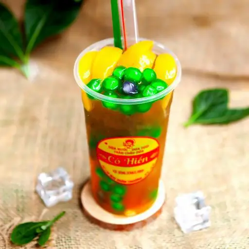 Hình ảnh Trà đào trân châu dừa