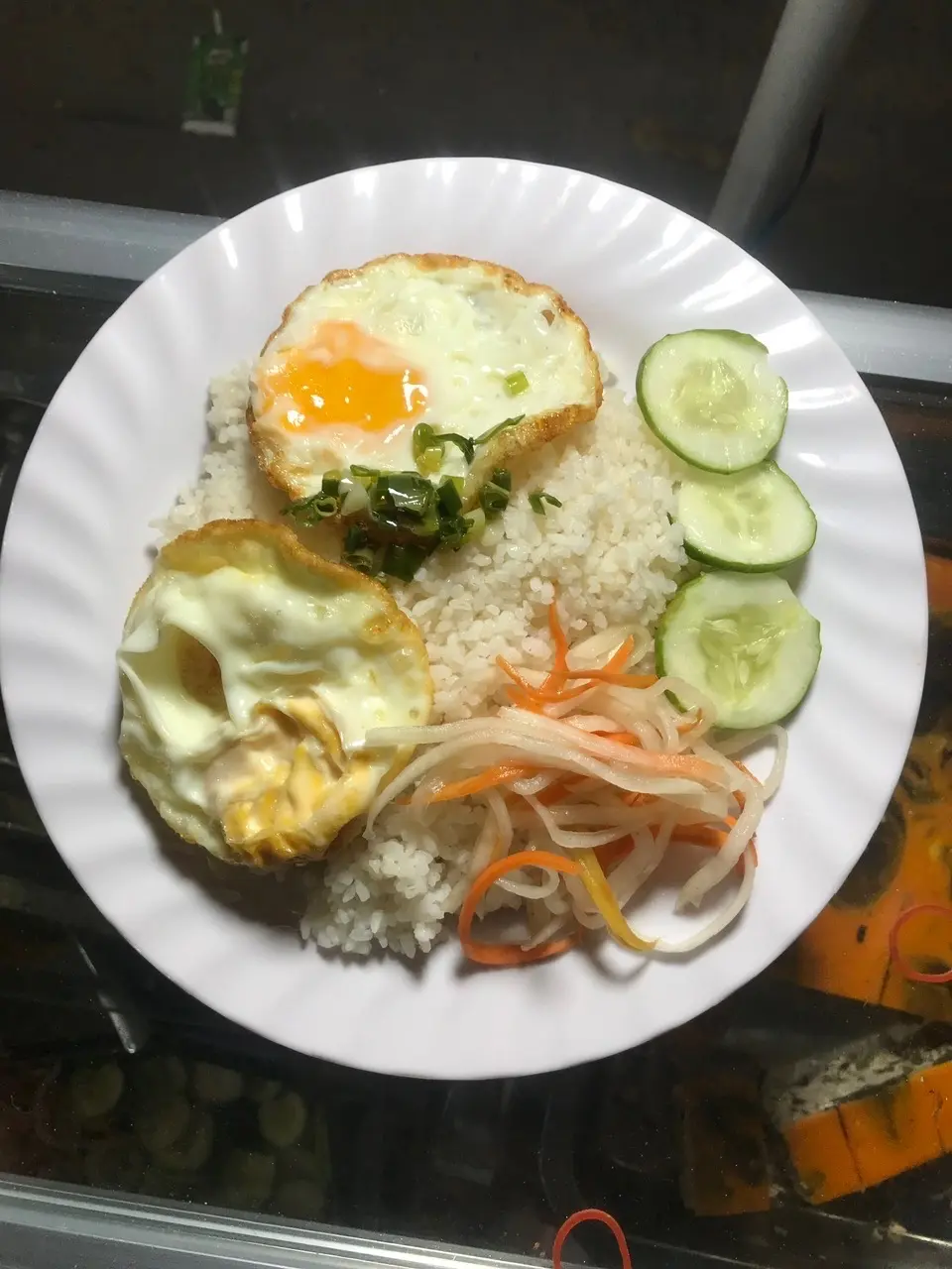 Hình ảnh cơm trứng lạp xưởng 
