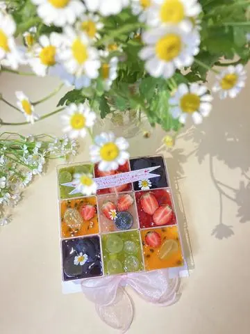 Hình ảnh Set 9 ly vuông Panacotta (Hộp Mica trong)