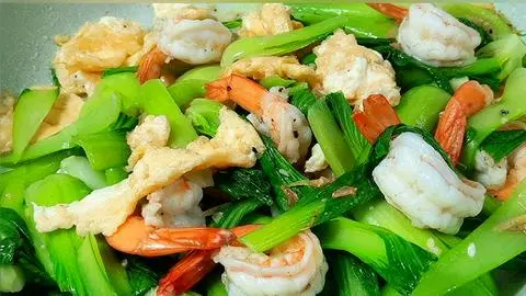 Hình ảnh tôm xào cải 