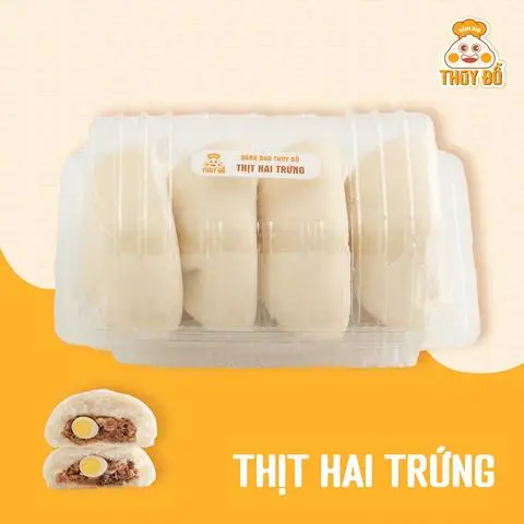 Hình ảnh Bánh bao Thịt 2 trứng - HỘP 4 CHIẾC (KHÁCH TỰ HẤP NÓNG)