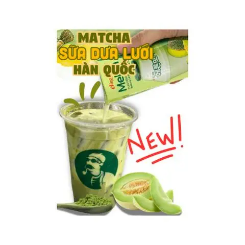 Hình ảnh Matcha sữa Dưa lưới Hàn Quốc 