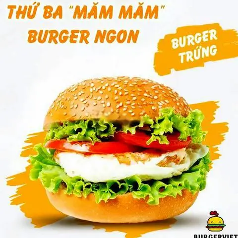 Hình ảnh Hamburger Trứng Sốt Majo