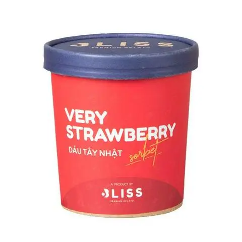 Hình ảnh Kem Dâu Tây Nhật Sorbet 473ml Bliss Premium Gelato