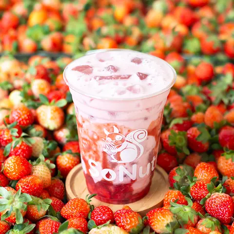 Hình ảnh Sữa Hạt Dâu Tươi Strawberry Latte