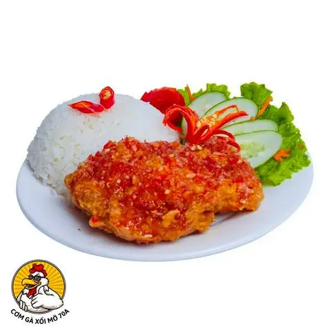 Hình ảnh Cơm gà xốt mắm tỏi góc tư