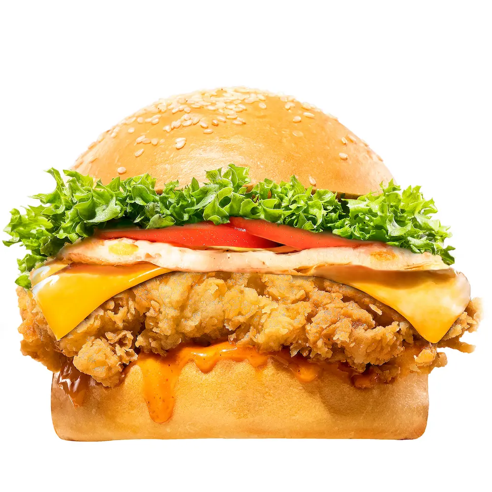 Hình ảnh Burger gà cay thập cẩm