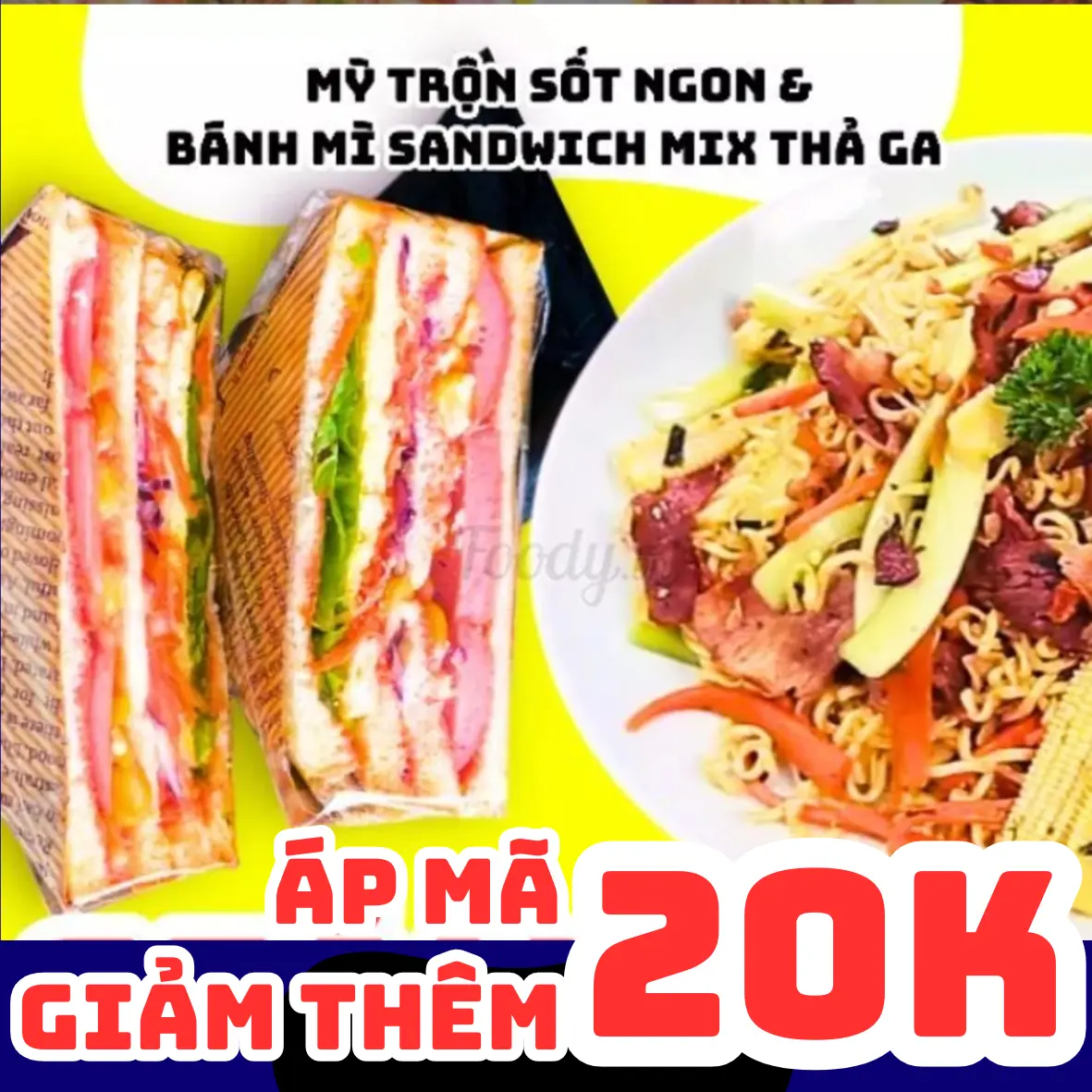 Hình ảnh Mỳ Trộn Sốt Ngon Mix Thả Ga + Bánh Mỳ Sandwich Tự Chọn