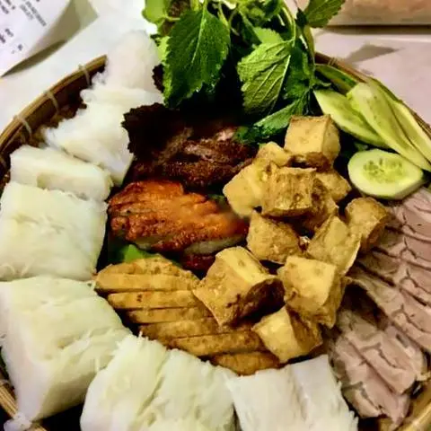 Hình ảnh Sl0: bún - đậu - thịt - chả cốm - chả cua - nem chua rán