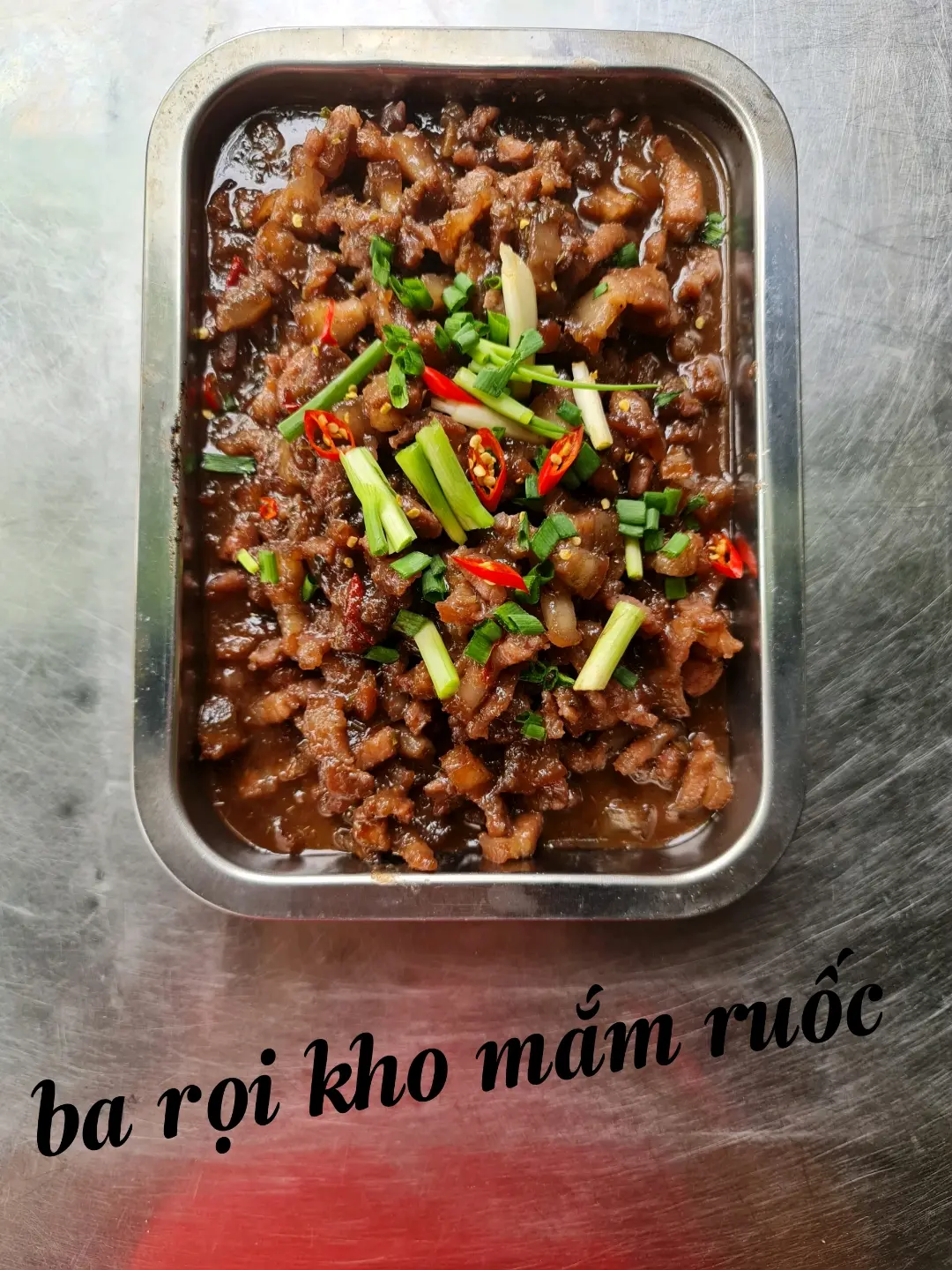 Hình ảnh Cơm thịt xào mắm ruốc