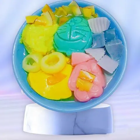 Hình ảnh Chè Khúc Bạch Có Nhân, Bánh Flan Trái Tim, Sầu Riêng Tươi (Màu Tùy Ngày)