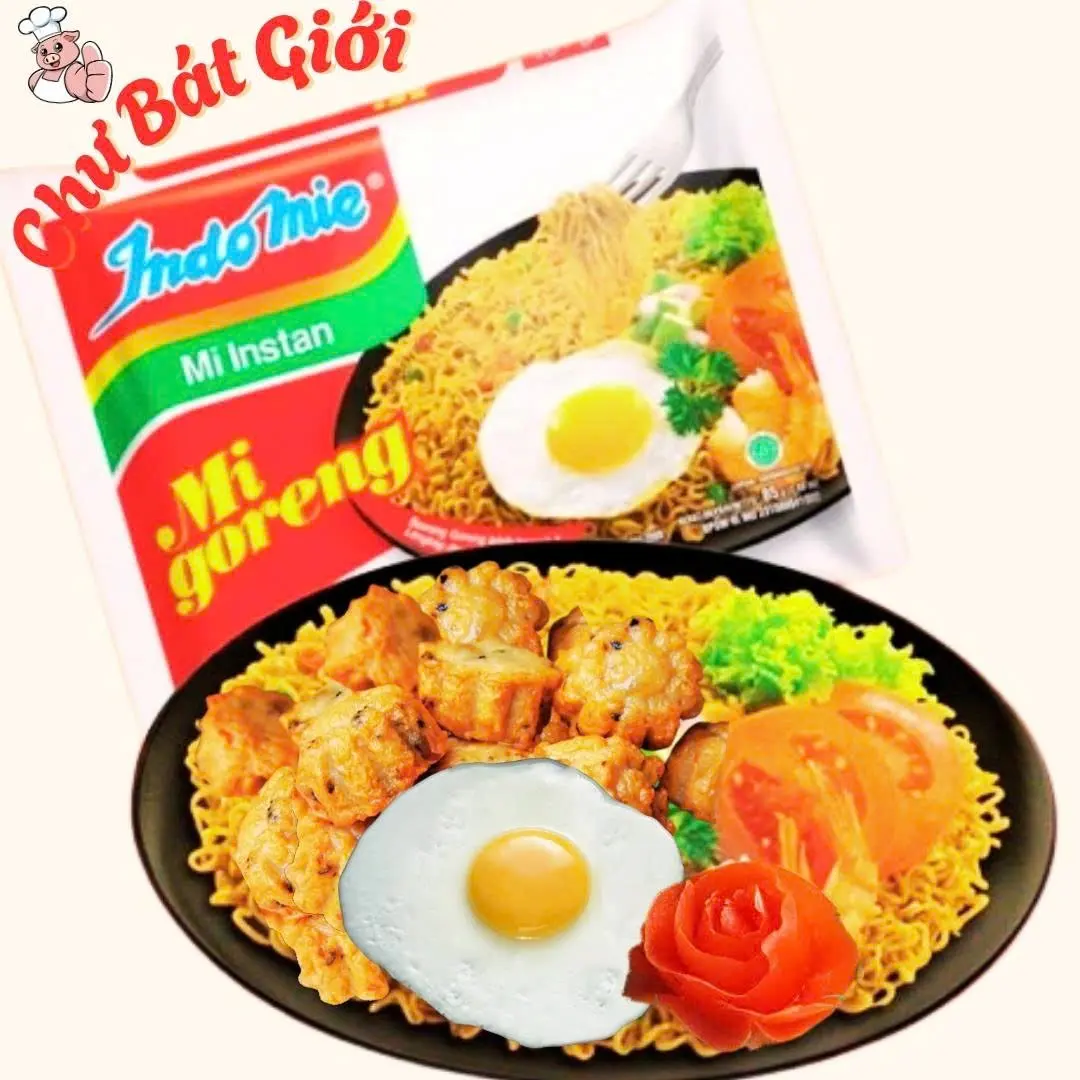 Hình ảnh Mì trộn Indo Chả Ốc Hải Sản + Trứng
