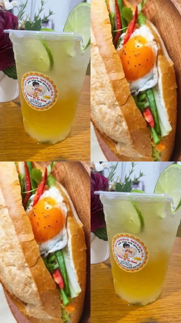Hình ảnh Combo  1 bánh mì đặc biệt + 1 trà chanh 