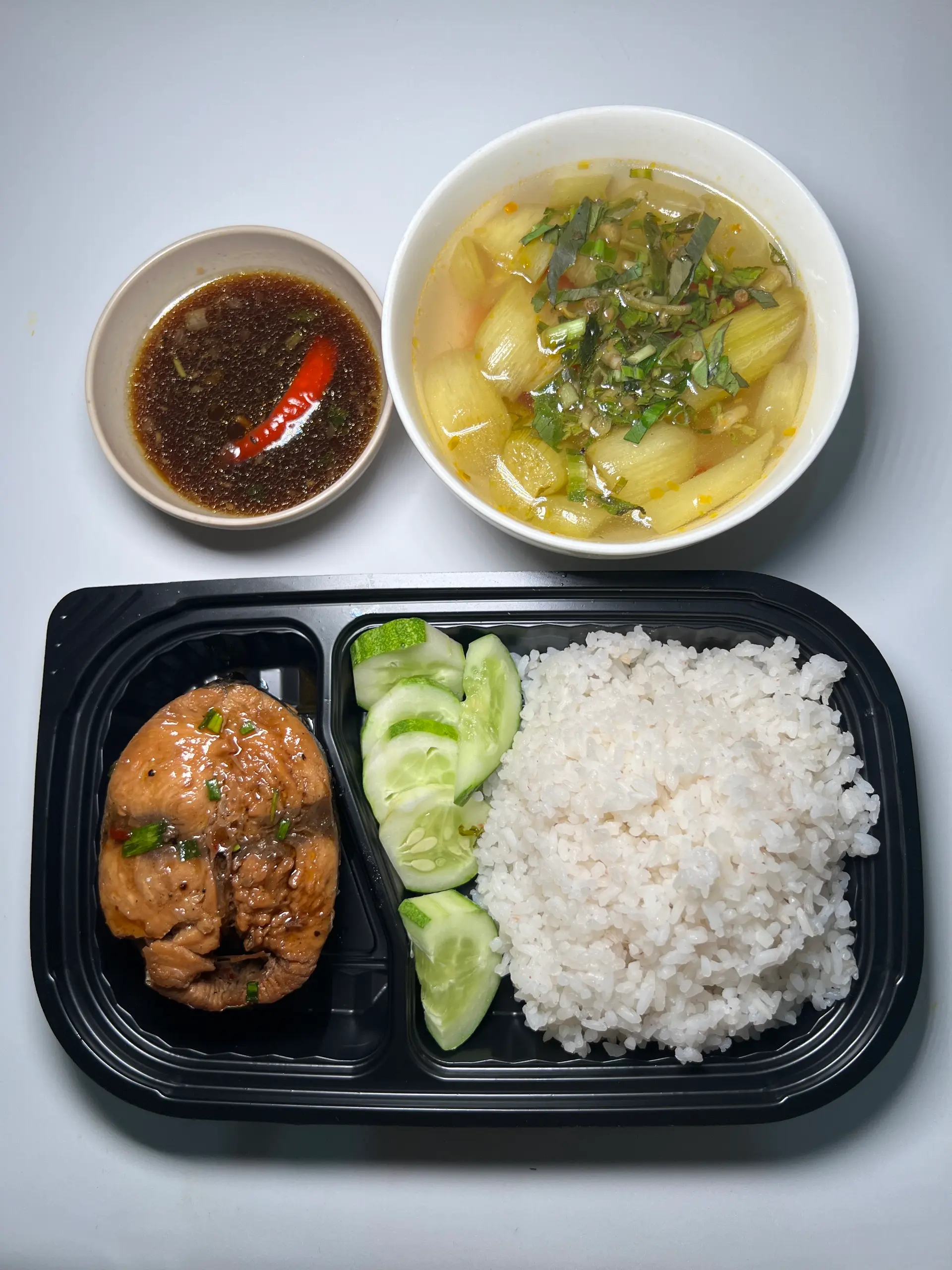 Hình ảnh Combo Cơm Cá Nục Kho + Canh Khổ Qua 