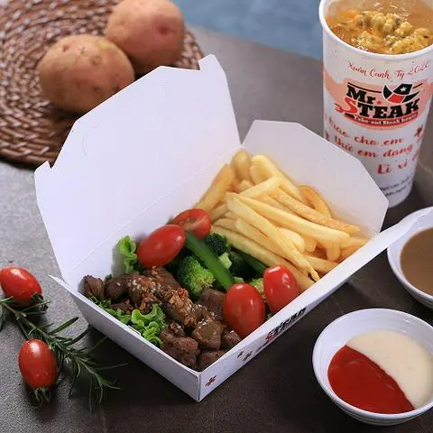 Hình ảnh Luklak America Beef w pepper sauce French fried & Tea/ Bò Khoai Tây& Trà