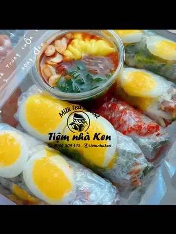 Hình ảnh bánh tráng cuốn khô bò, trứng đào
