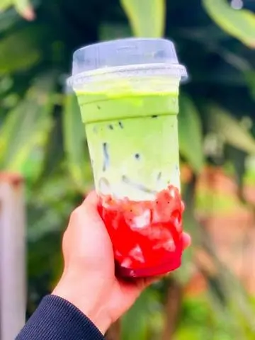Hình ảnh Matcha latte dâu