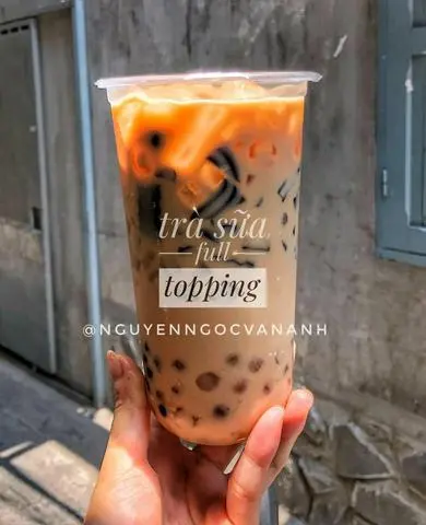 Hình ảnh Lục trà sữa Full Topping 4 Loại