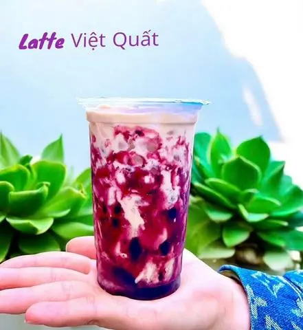 Hình ảnh Latte việt quất