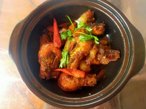 Hình ảnh tôm rim thịt kho
