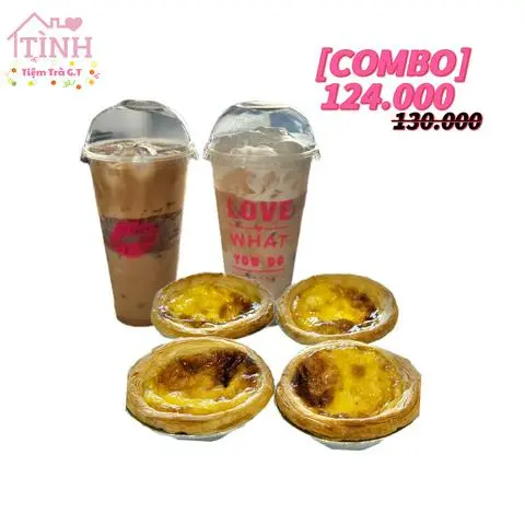 Hình ảnh Combo 2 Ly Nước + 4 Cái Bánh Trứng Nướng