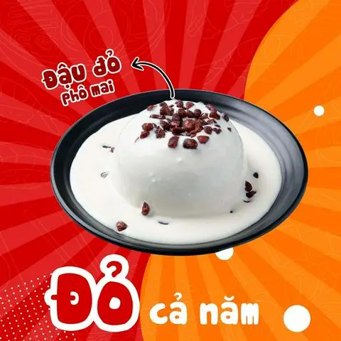 Hình ảnh Tàu hũ sốt kem phô mai - đậu đỏ