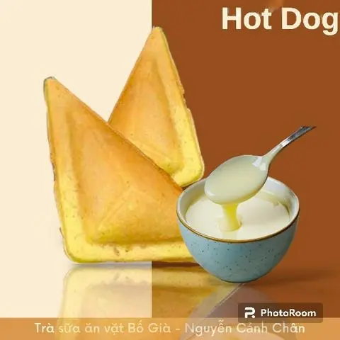 Hình ảnh Hot dog chấm sữa đặc