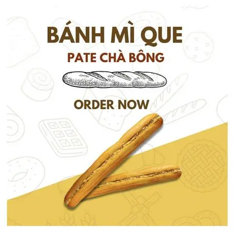 Hình ảnh Bánh Mì Que Pate Bơ Chà Bông