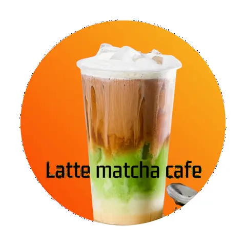 Hình ảnh latte matcha cafe