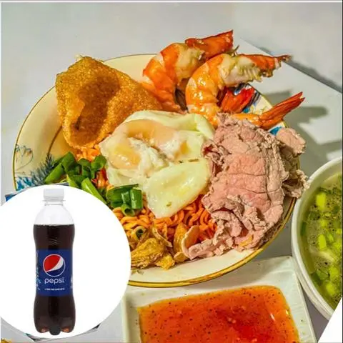 Hình ảnh COMBO 1 MÌ TRỨNG LÒNG ĐÀO BÒ TÔM+1PEPSI