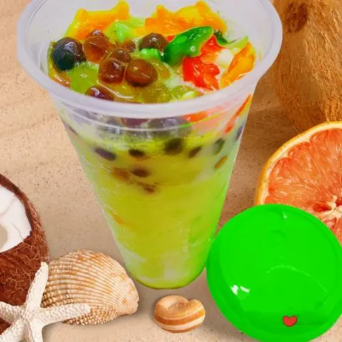 Hình ảnh Sữa Chua Băng, Sữa Bò Đá Nhà Làm, Vị Chuối Đường Đen 3 Trân Châu, Cá 4 Màu (700ml)