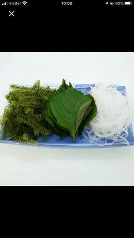Hình ảnh Rong nho tươi, lá tía tô Nhật, củ cải bào